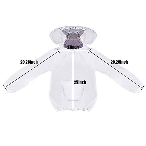 labworkauto Beekeeper Jacket Beekeeping Protective Jacket Suit Beekeeping Smock Jacket Hood Fit for Men Women Bee Keeping Clothing Body Keeping Protective Gear with Fencing Veil Hood - Thumbnail 5