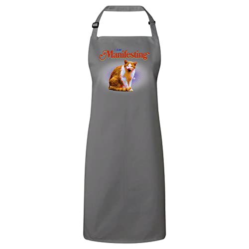 Tablier cuisine gris chat vintage illustration humour mignon imprimé premium art