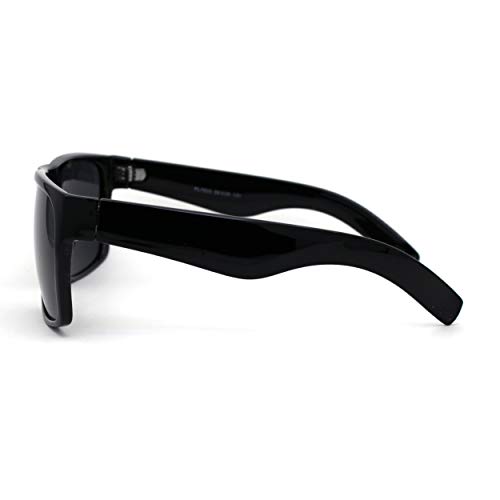 No Glare Polarized Lens Flat Top Hipster Plastic Horn Rim Sunglasses3