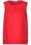 CECIL Leinen Top Cecil Damen 341887 Bluse, Sizzling Coral red, Small