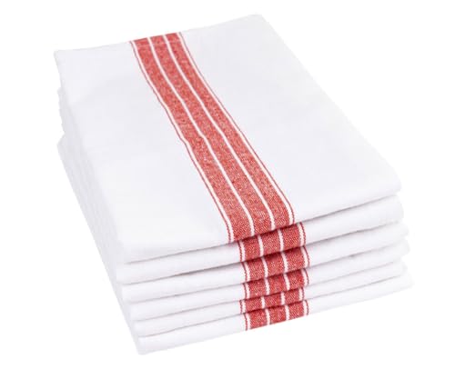 Servilletas de Algodón Rojo y Blanco Set x6 20x20 pulgadas miniatura 1