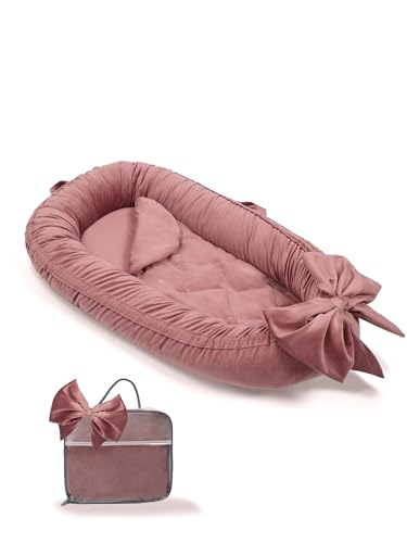 EAQ Baby Nest Pod for Newborn (Bean Paste Pink)