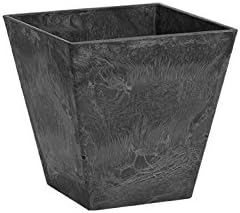 Root & Vessel 35088 Ella Square Planter, 8-Inch, Black