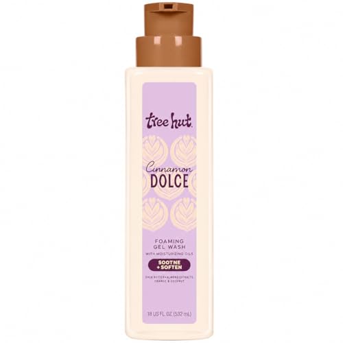 Tree Hut Cinnamon Dolce Body Wash Hydrating & Moisturizing Shower Gel with Shea Butter & Essential Oils Soft Smooth Glowing Skin Gentle Cleanser Self Care Gifts for Women Pump Bottle 18 Fl Oz