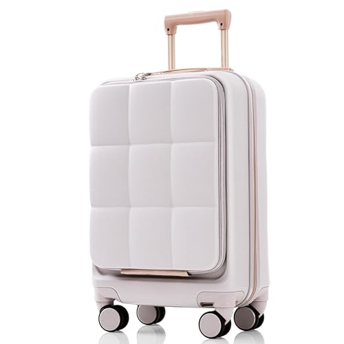Travel Smart 3-Piece Luggage Set with USB Port & Front Opening Design - Durable ABS Spinner Wheels - Light Grey3
