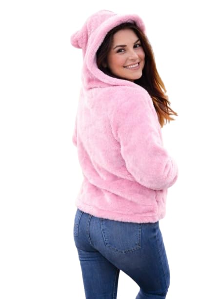 ladyana Fluffy Bear Hooded Coat Jacket for Women | Regular Fit | Fluffy Jacket Hoodie | Warm Like Sheep | Faux Fur | Ideal for Outings, Several Occasions-picture-37