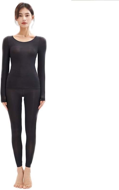 Thermal Underwear Women Ultra-Thin Soft Set Big Stretches Base Layer Top & Bottom Long Johns Winter Warm