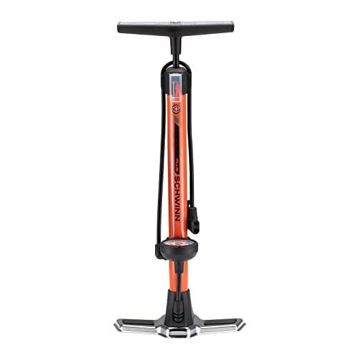 Schwinn Air Center Plus Floor Pump, For Mountain, Cruiser and Electric Bikes, 120 PSI, Soft Grip Handle, with Sports Ball Needle and Dual Head for Schrader and Presta Valves, Manual Air Pump