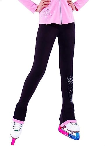 Exercício Correndo Ternos de treinamento de patinação para meninas, leggings de patinação com strass