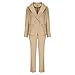 Women's 2 Piece Business Office Suit Long Sleeve Lapel Double-Breasted Blazer Jacket and Straight Leg Pants Dressy Set Yellow
