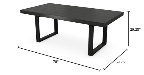 Polywoodedgediningtableblack78x2925x4015wxhxd142pounds3973inchesdiameter20yearresidentialwarranty3yearcommercialwarranty  Urban Country Home Decor Polywood edge dining table black 78 x 2925 x 4015 wxhxd 142 pounds 3973 inches diameter 20 year residential warranty 3 year commercial warranty  urban country home decor