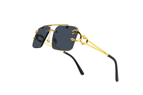 Technigadgets Codie Tinted Square Sunglasses Men's Rimless Double Bridge Glasses Mens Gifts2