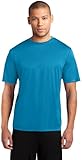 Port & Company Performance Tee | UPF 50 Athletic Workout Clothing for Spring & Summer | PC380, Neon Blue, Small