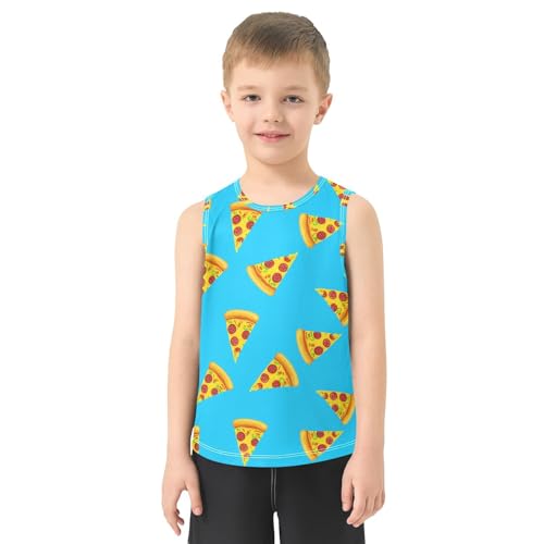 J JOYSAY Pepperoni Pizza Slice Boys Tank Top Sleeveless Muscle Shirts Quick Dry Kids T-Shirts 3-15T2