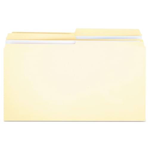 Universal UNV16122 2-Ply 1/2-Cut Assorted Top Tab File Folders - Legal Size, Manila (100/Box)