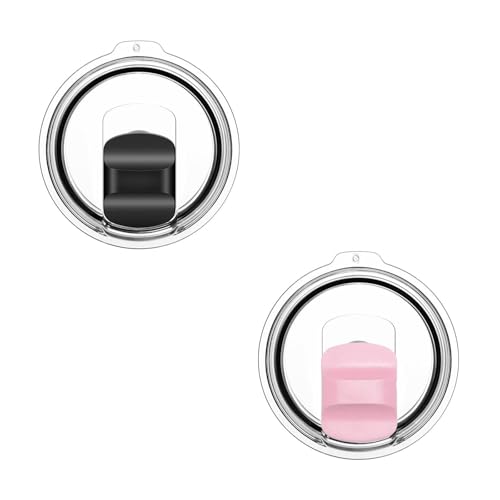 20 oz Tumbler Lids for Yeti, 2 Pcs Replacement Magnetic Spill-Resistant Lids for Yeti 20 oz Tumbler, 10 oz Mug, 10 oz Lowball with Magnetic Slider Switch, BPA Free