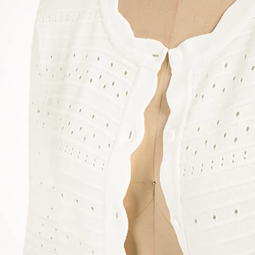 Short Sleeve Cardigans For Women 3/4 Sleeve White Cardigan Sweaters Summer Lightweight Cropped Knit Cardigan #TOP3