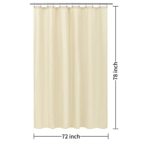 Image of ALYVIA SPRING 72x78 Long Waterproof Fabric Shower Curtain or Liner Cream