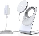 Wireless Charger Kompatibel mit Magsafe Ladegerät,iPhone ladestation,induktive ladestation,magnetisch Induktionsladegerät,Kabellos Schnellladegerät kompatibel für iPhone 14/13/12/11 Pro Max Plus Mini
