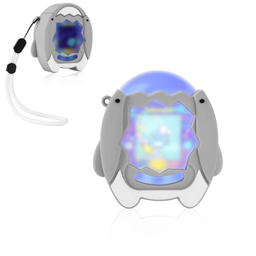 Sinbana Silicone Protective Paradise Case, Shark Design Drop-Proof Case Cover with Detachable Lanyard for Game Lovers Accessories (Grey)