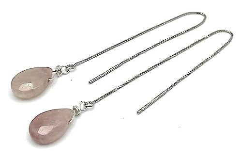 Quartz rose boucles d'oreilles longues pour illuminer vos tenues d'été
