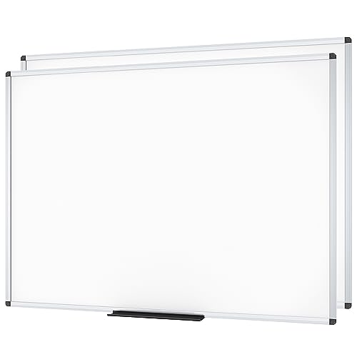 Image of VIZ-PRO Magnetic Dry Erase White Board for Wall, 96 x 48 Inches, 2 Pack | 8' x 4' Large Aluminum Framed Whiteboard with Marker Tray for School Office Home