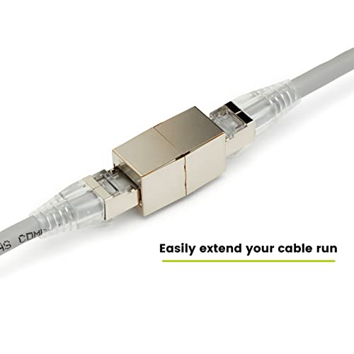 TRUE CABLE Acoplador Inline Shielded Cat6A, Pack 2, RJ45 Hembra miniatura 4