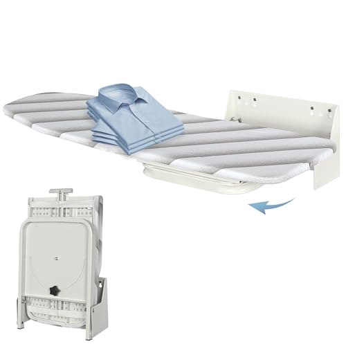 Product Image of the uyoyous Wall Mounted Ironing Board 37.4x11.8 inch Compact Folding Iron Board Wall Mount Space-Saving 180° Swivel Ironing Boards with Heat Resistant Cover for Home Laundry Room, Small Spaces