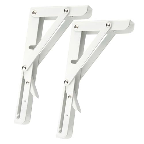 KESYOO 2個 折りたたみ式三角棚受け具 耐荷重テーブル角サポート 棚用ブラケット 折畳み可能 ホームガレージキッチン用