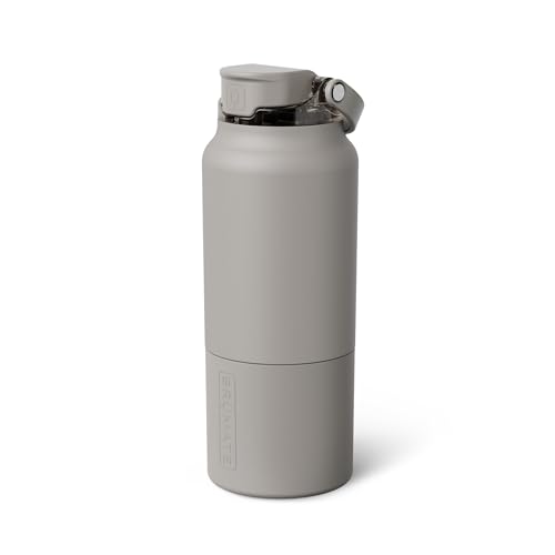 Image of BruMate Rise 35oz Water Bottle With 100% Leakproof Covered Silicone Straw | Insulated Stainless Steel Water Bottle With Removable Straw | Fast Flow | Soft Sip Silicone Spout | BPA-Free (Mocha)