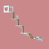 FLQYJJDP Wooden Cat Wall Furniture, Stable Steps, Wall-Mounted Houses and Perches, Suitable for Most Kittens and Adult Cats(8pcs)