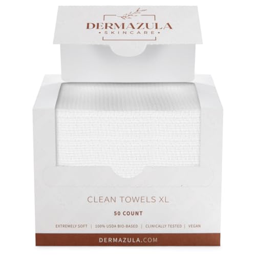 taktick Toallas faciales desechables, 50 toallas faciales ultra suaves para una limpieza suave, paños faciales para lavar la cara, toallas faciales ideales para todo tipo de piel, perfectas para el