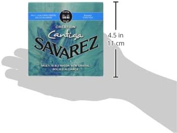 Savarez Classical Guitar Strings Creation Cantiga 510MJ New Cristal 1st e and 2nd B, Alliance 3rd G, Cantiga Basses, High Tension, Full Set (STSAV51-50403)