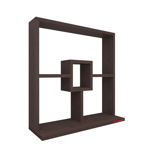 Image of Redwud Shally LED Wall Mounted Hanging Puja Temple Shelf Stylish Wood God Stand for Pooja Room Mandir Stand for Temple (Wenge) D.I.Y