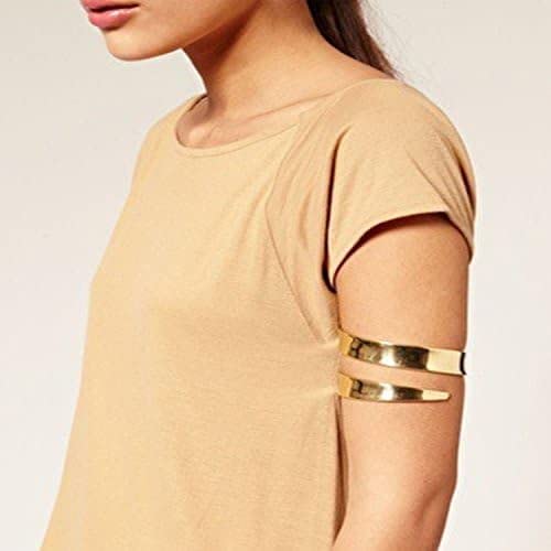 COLORFUL BLING Minimalist Simple Swirl Upper Arm Cuff Bracelets for Women Arm Bangle Armlets Adjustable Armband Bangle3