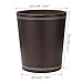 KINGFOM Classic Pu Leather Trash Can Wastebasket, Garbage Container Can for Bathrooms, Powder Rooms, Kitchens, Home, Office and and High Class Hotel Round Brown