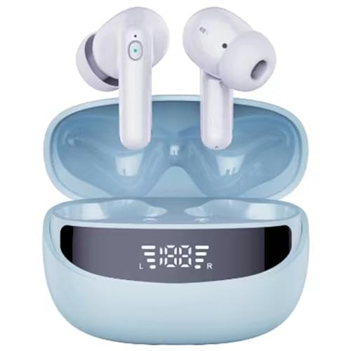 Nerunsa-Auriculares-Inalambricos-Bluetooth-Azul-Blanco