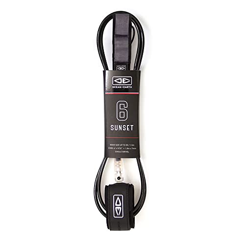 Leash 7 ft Ocean and Earth Sunset noir pour ne plus perdre sa planche