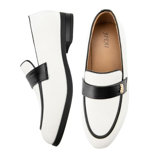 Image of JITAI Boys Dress Loafers for Weddings & School, Breathable Slip-On Leather Tuxedo Shoes, Toddler to Preteen