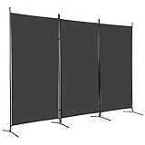 FDW 3-Panel Room Divider Privacy Screen, 6FT Portable Folding Partition with Metal Frame (102