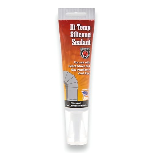 Meeco's Red Devil 600B Black High-Temperature Silicone Sealant for Pellet Stove Flues & Gas Vent Pipes (2.8 fl oz) - Ready to Use - Made in The USA