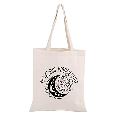 PWHAOO Bookish Tote Bag Fictional Wanderlust Tote Bag Bookworm Tote Bag Reading Tote Bag Teacher Gift, Fictional Tote Cover
