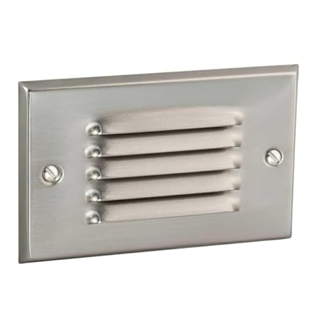 Diodesy- Step Cover Horizontal Louvered Face Plate Surface Mount Wallplate Brushed Nickel Finish Indoor/Outdoor Use for Decks Pathway Yard Stairs Fences Walkways and Balcony Areas (Cover Plate Only)