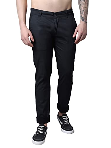 Image of Majestic Man Slim Fit Casual Trousers for Men (28, Black)