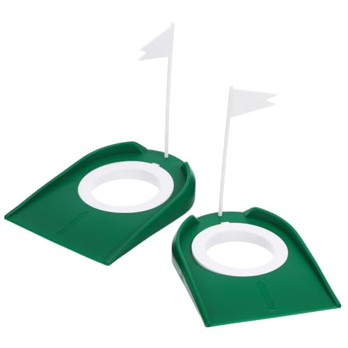 VANZACK 2-Piece Golf Putting Aid Cup Set Indoor Golf Practice Cup Flags Portable Training Device for Improved Precision Control