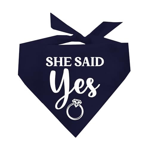 She Said Yes Proposal Dog Bandana el regalo ideal para parejas amantes de los animales 2