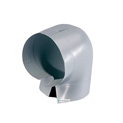 90 Grad PVC Bogen schwerentflammbar hellgrau (90°-35/20 = D 75mm)