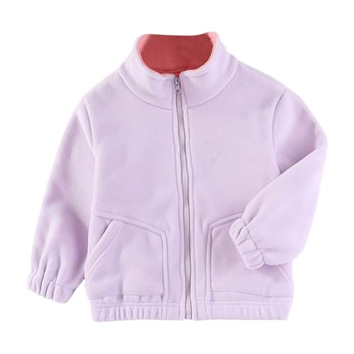 DDAPJ pyju Boys Girls Fleece Jacket Full Zip Up Long Sleeve Coats Unisex Kids Fall Winter Warm Fuzzy Jackets with Pockets