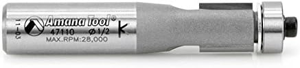 Amana Tool - 47110 Carbide Tipped Flush Trim 1/2 Dia x 1/2 Shank
