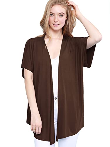 Women's Kimono Style Short Sleeve Dolman Cardigan